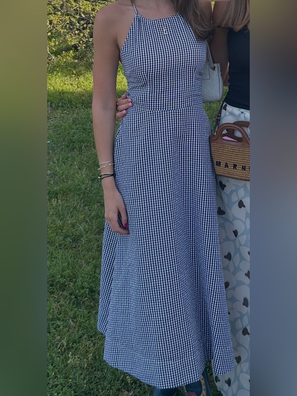 Reformation Black and White Gingham Dress